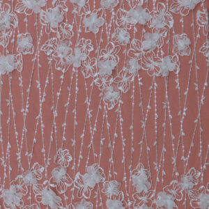 bulk 3d flower embroidery lace with beads & sequins – ivory 52" 54" 085312ab