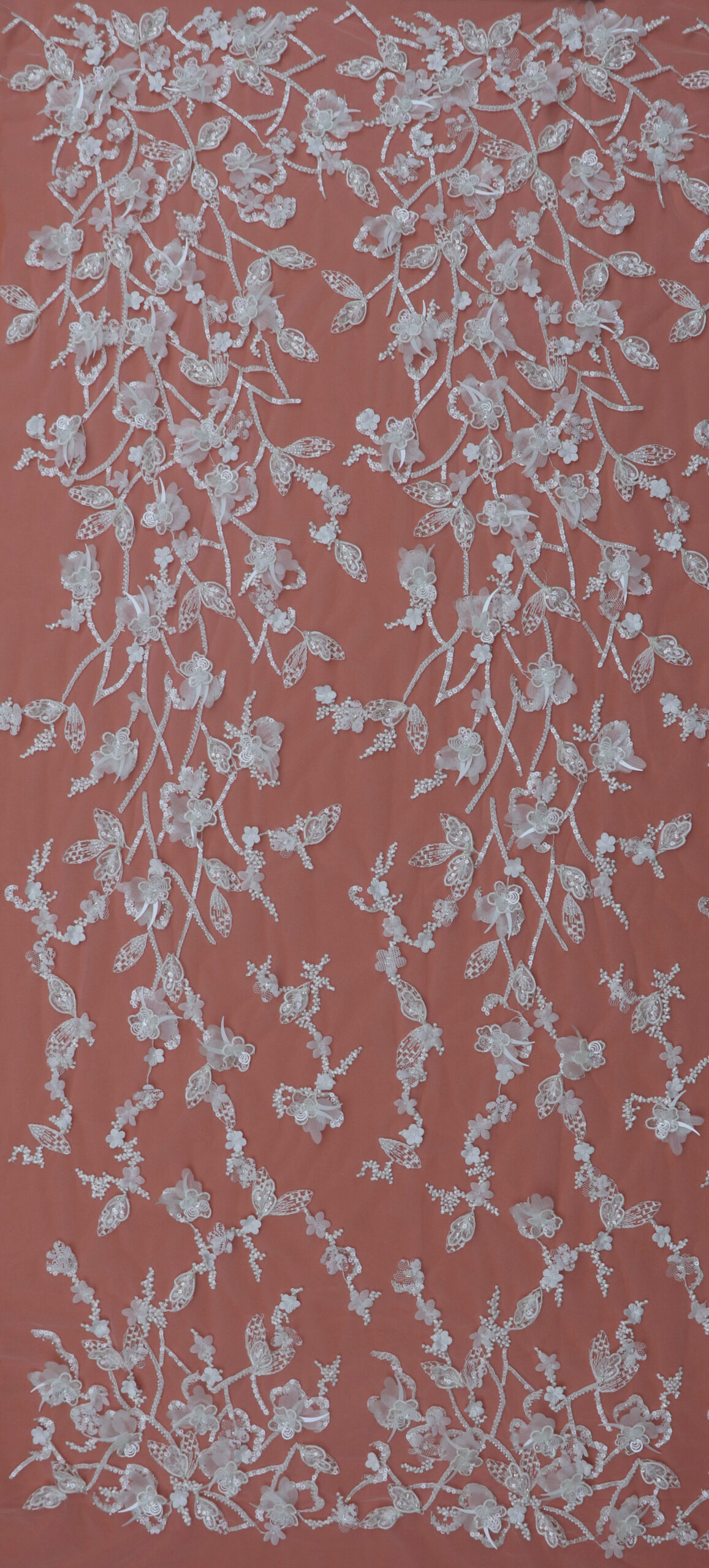 wholesale ivory floral embroidered lace with beads & sequins, 52" 54" 585293 (copy)