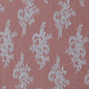 wholesale french floral embroidered lace with scalloped border, beads & sequins