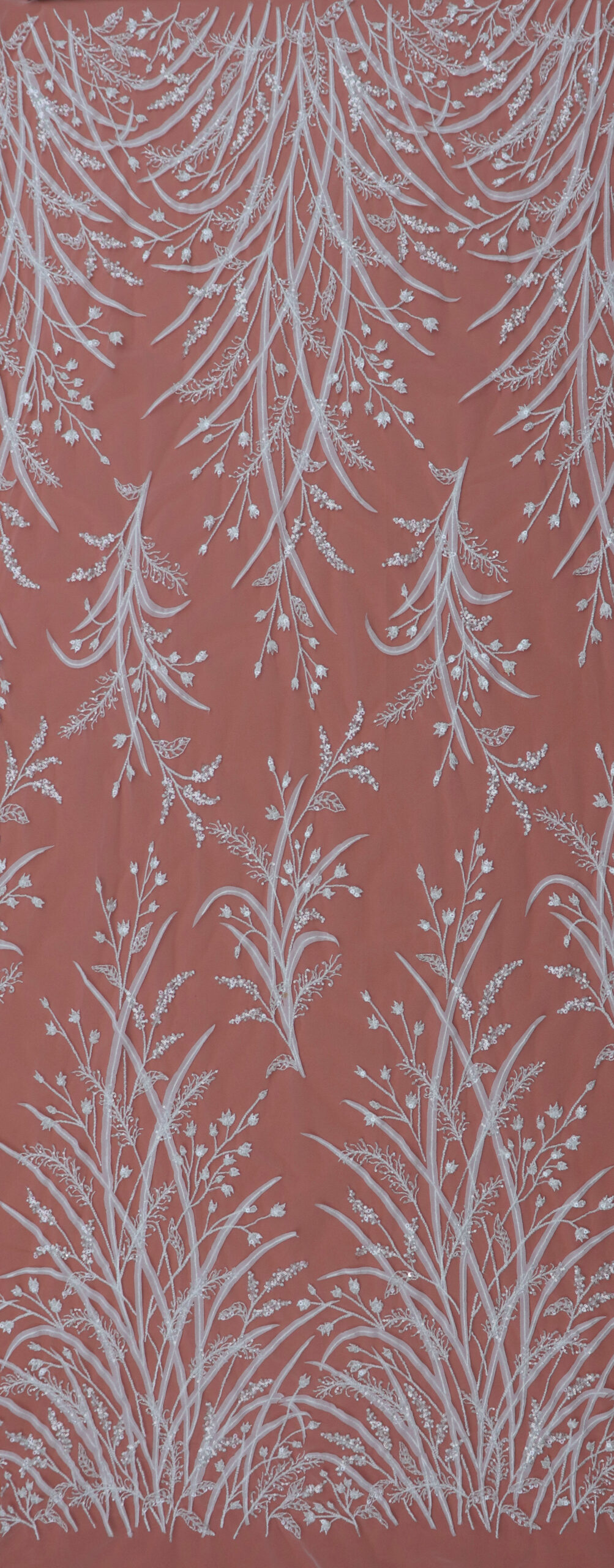 wholesale 3d floral appliqué lace fabric with machine beads & sequins v8d5042fjab (copy)