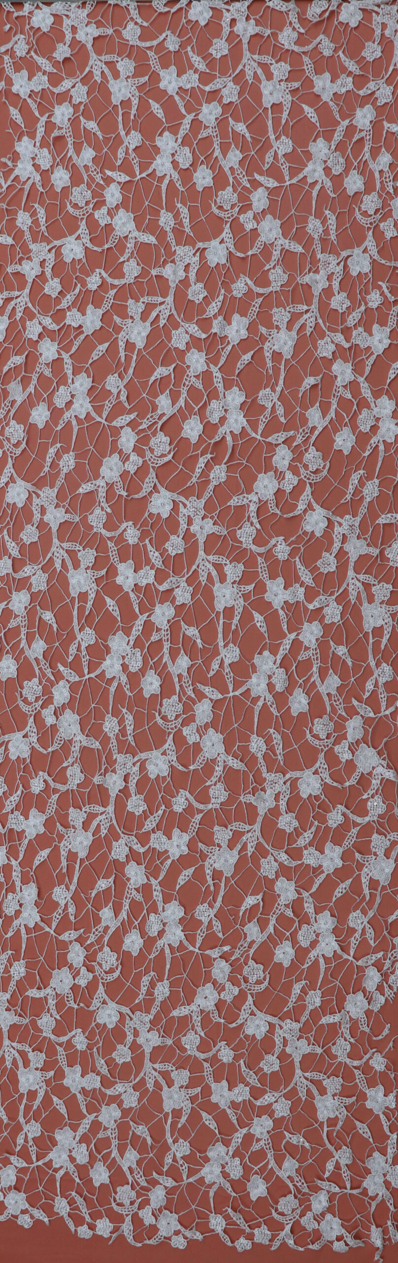 wholesale delicate floral embroidered lace with beads & sequins, ivory mesh vt015103f