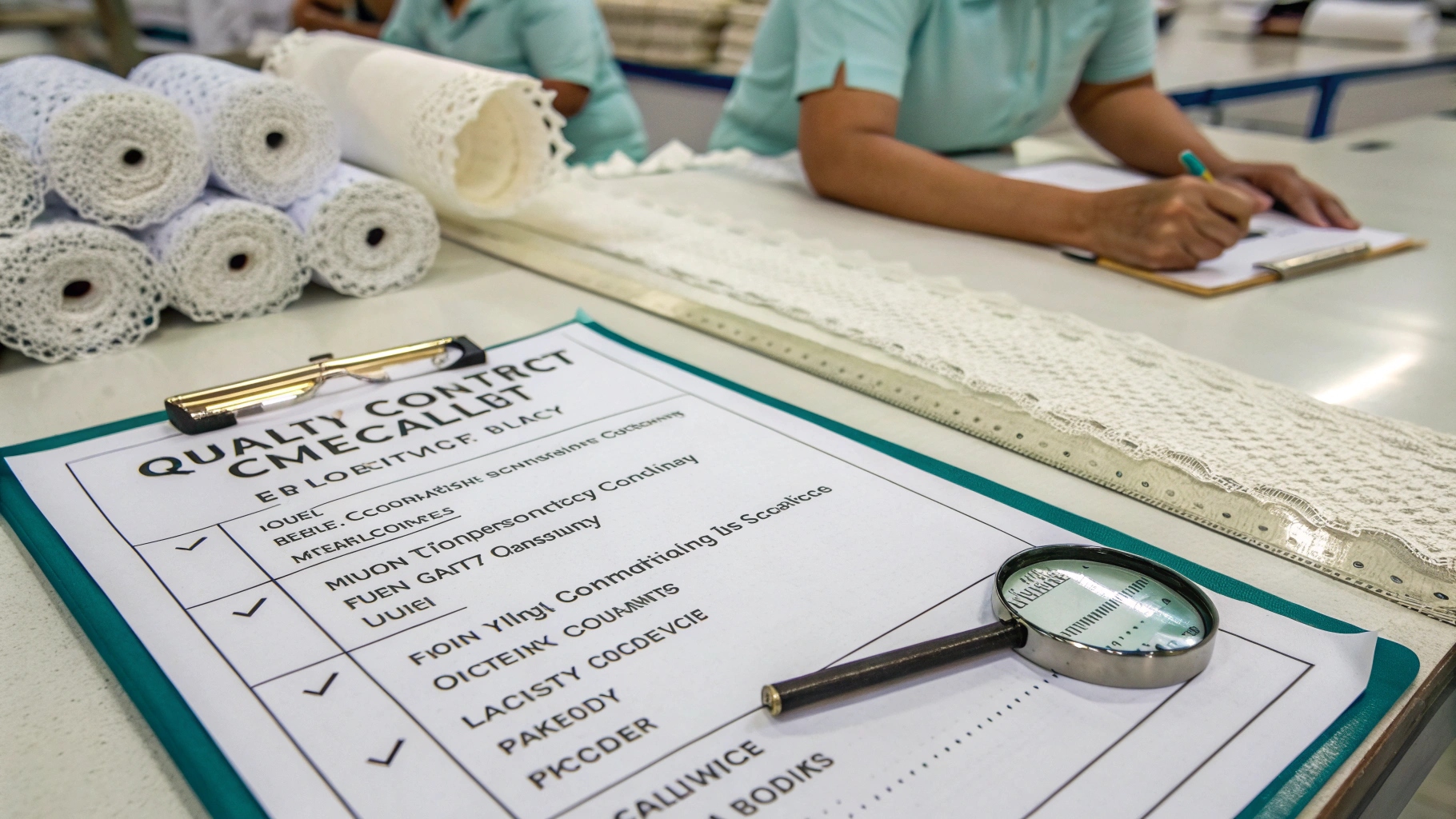 Quality control checklist for lace manufacturing