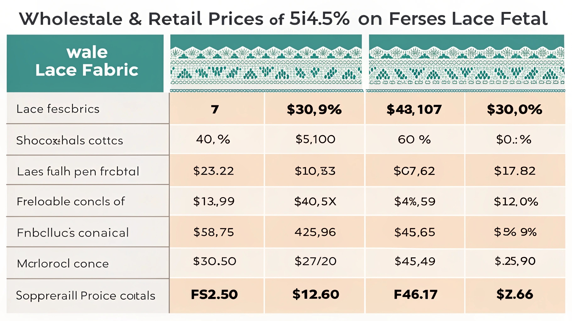 lace pricing wholesale retail comparison chart wholesale vs retail pricing comparison