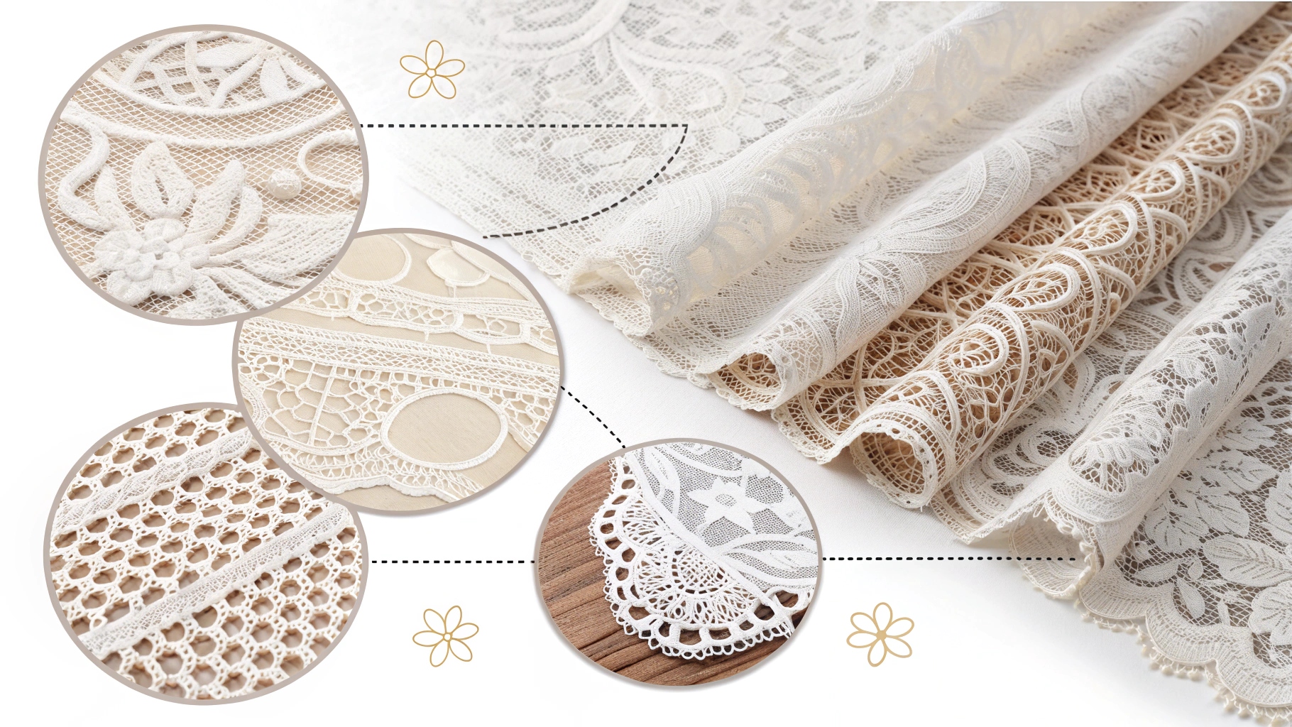 Types of lace fabric varieties