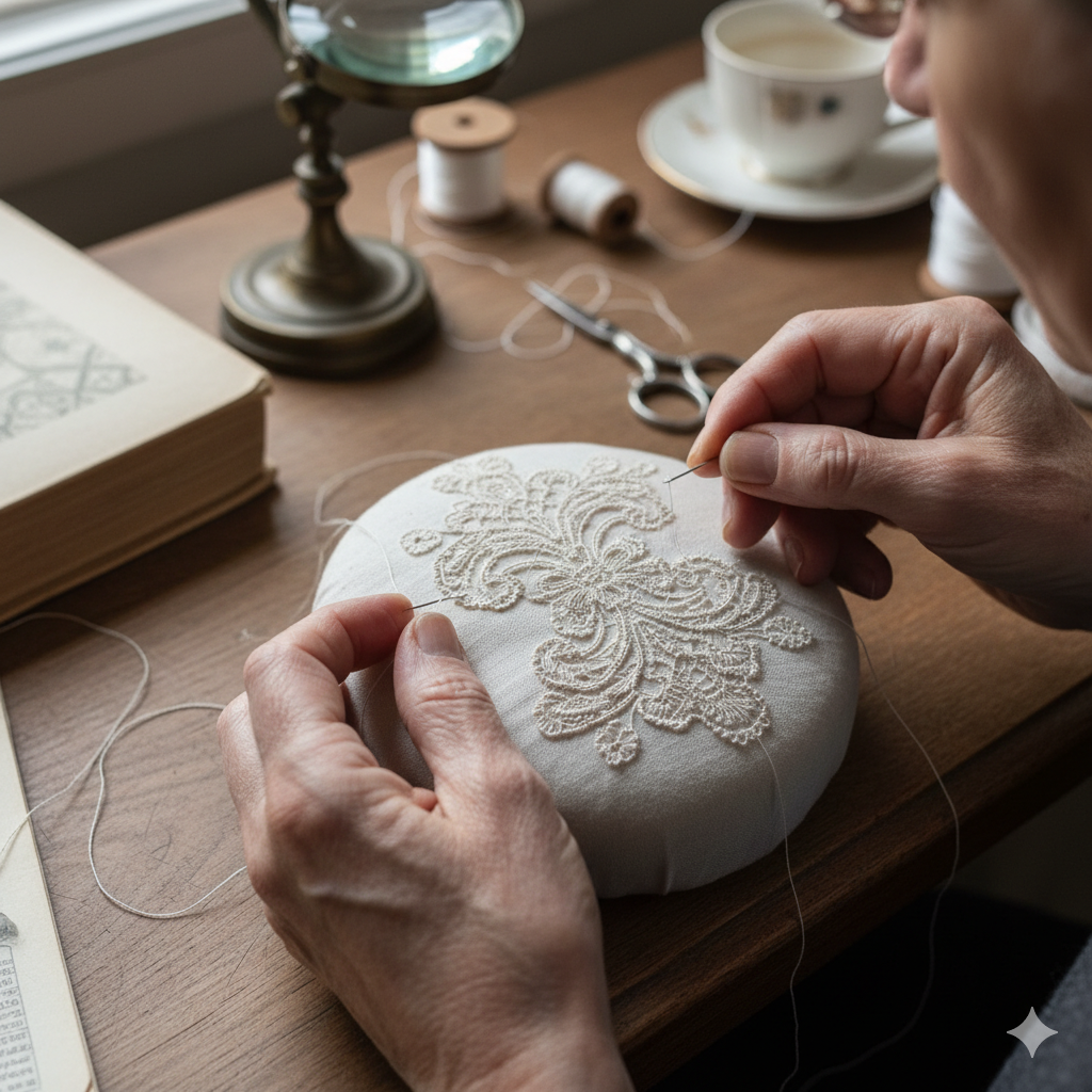 Traditional lace construction methods